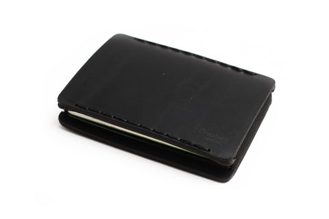 E8 LR Black buttero leather wallet with elastic - Personalization