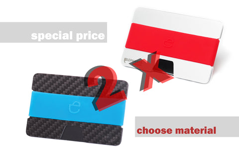Two N wallets: carbon & silver aluminium