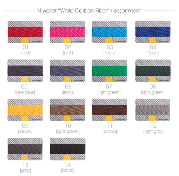 N Wallet  additional elastic band - wood, metal, carbon fiber