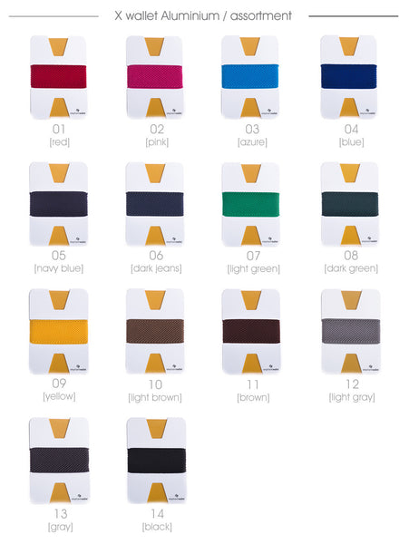 X Wallet  additional elastic band - wood, metal, carbon fiber