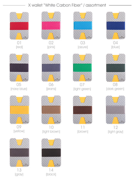 X Wallet  additional elastic band - wood, metal, carbon fiber