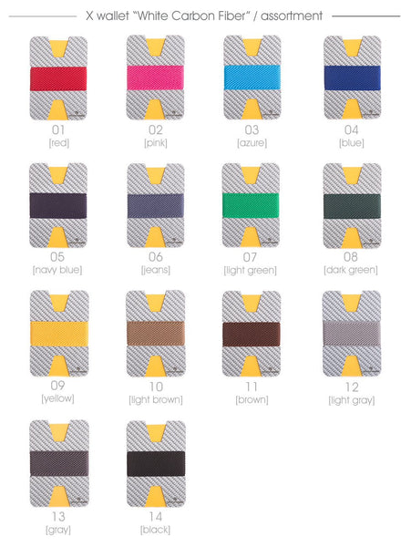 2 x X Wallet  additional elastic band - wood, metal, carbon fiber